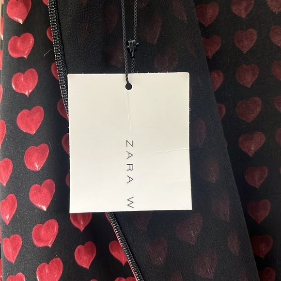 ZARA Heart Print Babydoll Mini Dress NWT Size Large - Picture 13 of 15